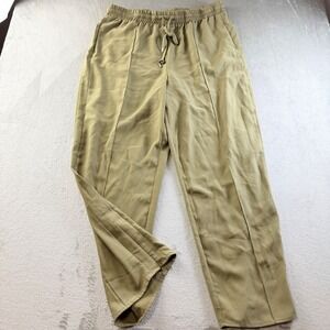 Ashro Women's XL Olive Green Elastic Waist Drawstring Trousers